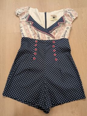 Kitten D'Amour 8 Abandon Ship Romper Playsuit Vintage Rockabilly Retro Nautical